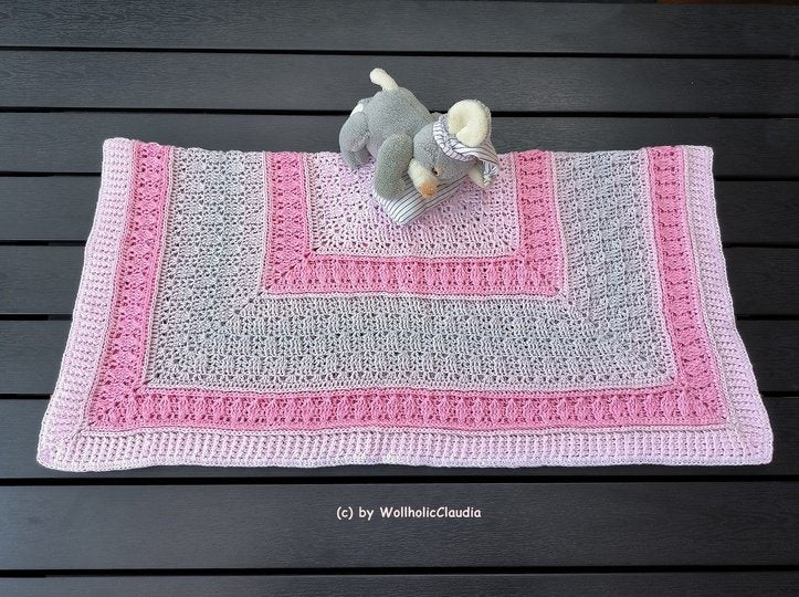 2 in 1 Häkelanleitung Babydecke oder Mitteldecke "Kleopatra"