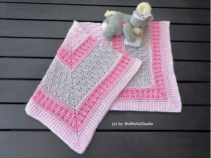 2 in 1 Häkelanleitung Babydecke oder Mitteldecke "Kleopatra"