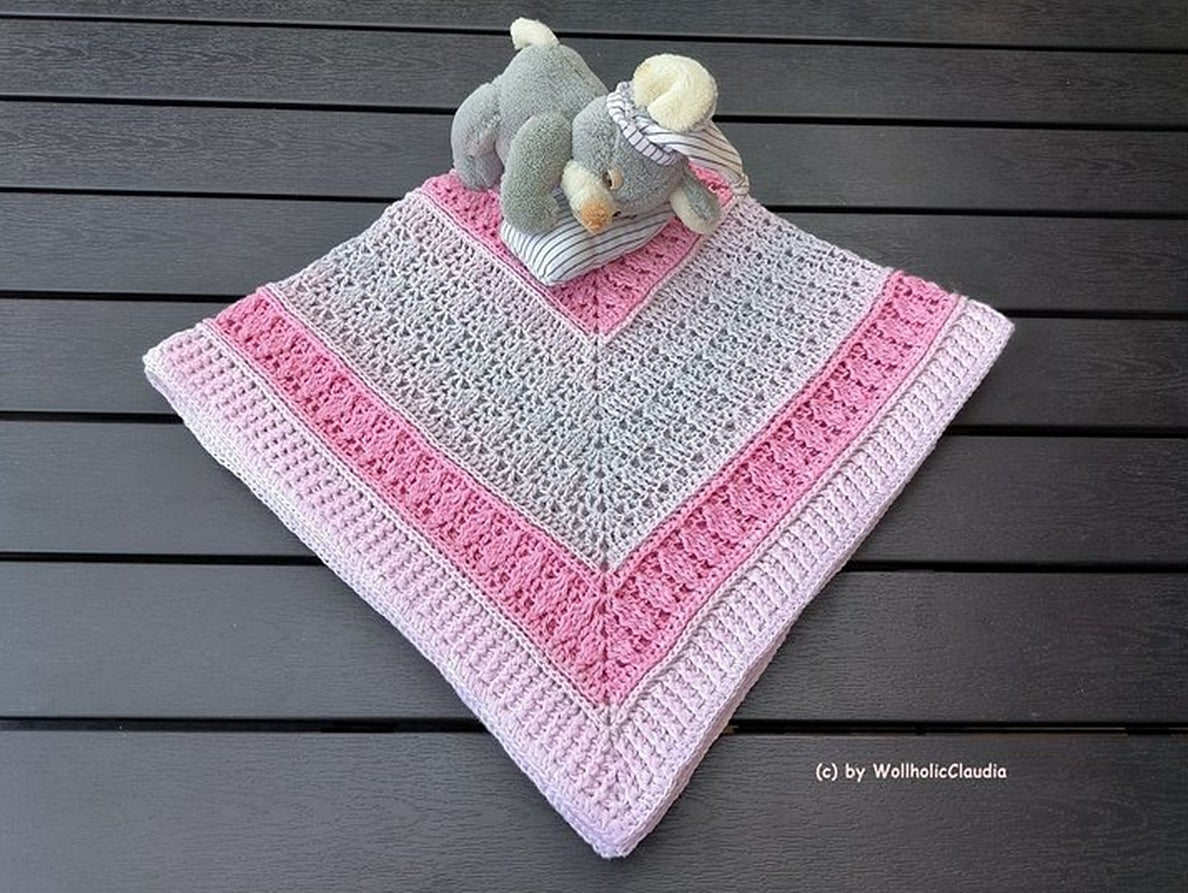 2 in 1 Häkelanleitung Babydecke oder Mitteldecke "Kleopatra"