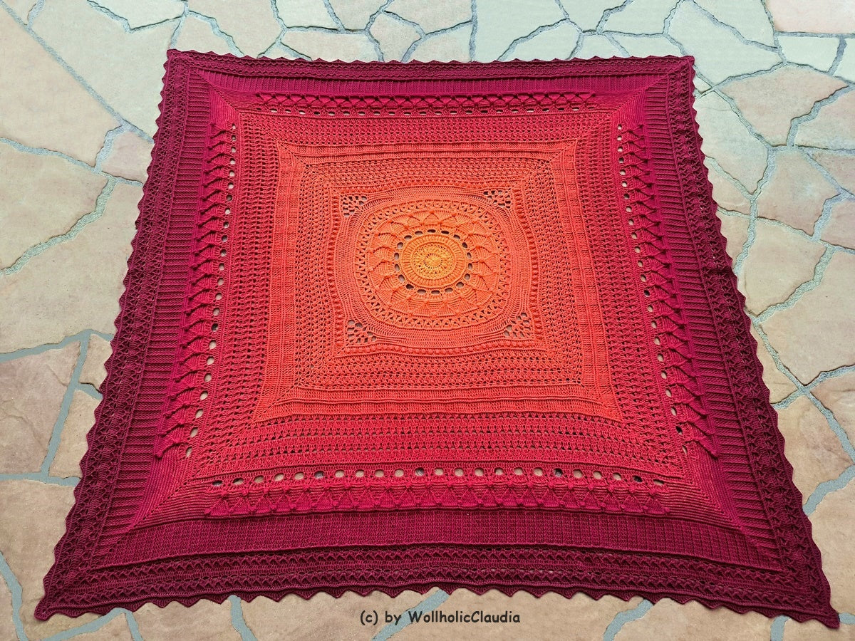 Häkelanleitung "Sunflower blanket" - Decke in 11 Teilen