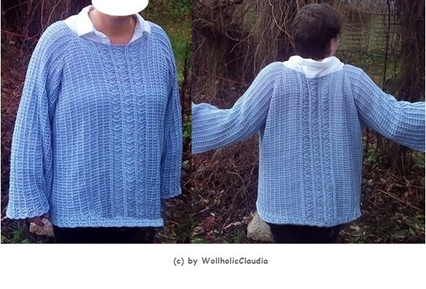 Häkelanleitung Pullover "Eiskristalle" Alle Größen