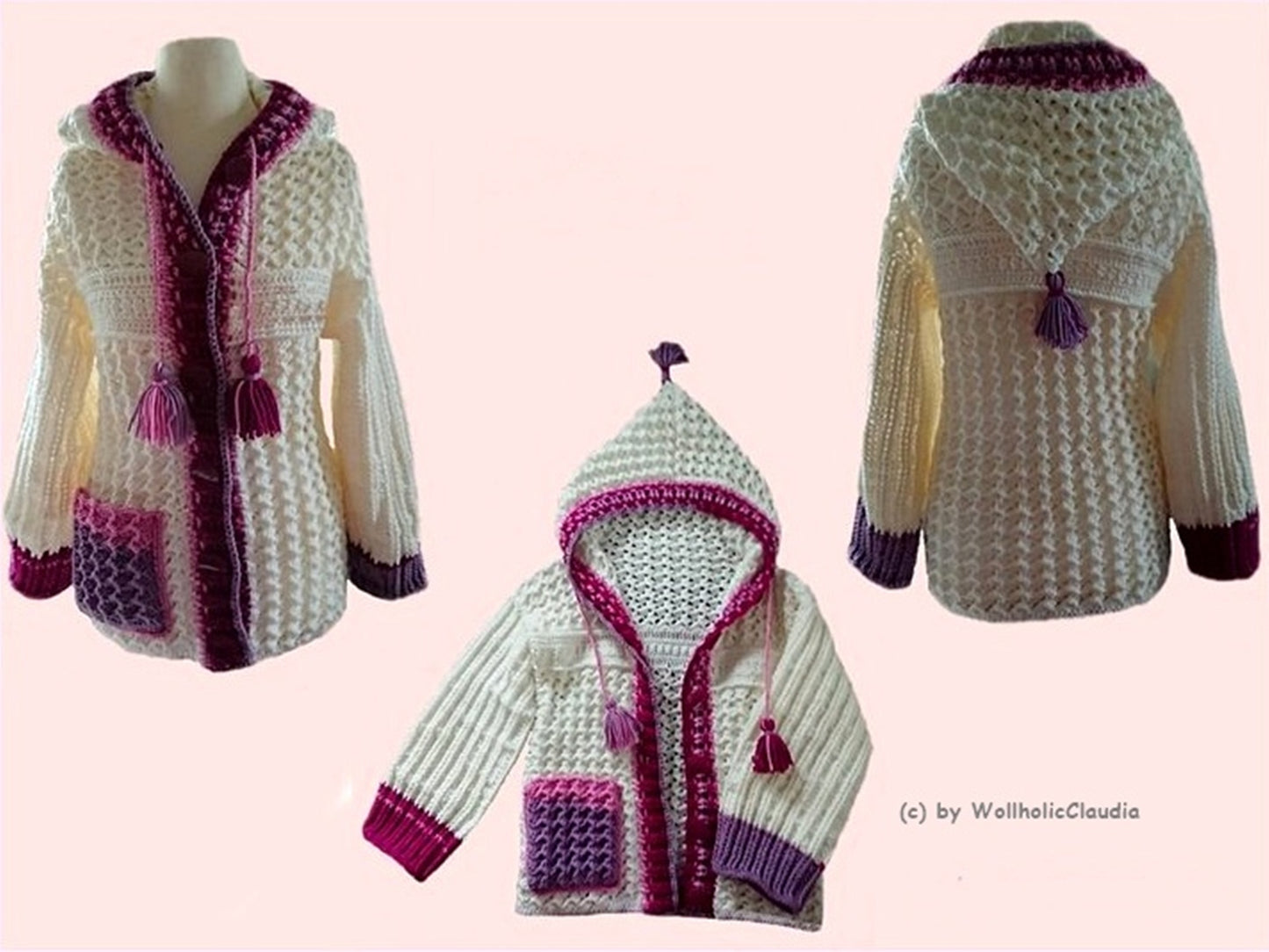 Häkelanleitung Jacke "Herbststurm - alle Größen
