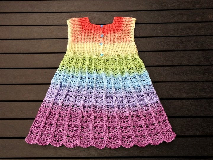 Häkelanleitung Kinderkleid oder Tunika "Kunterbunt"