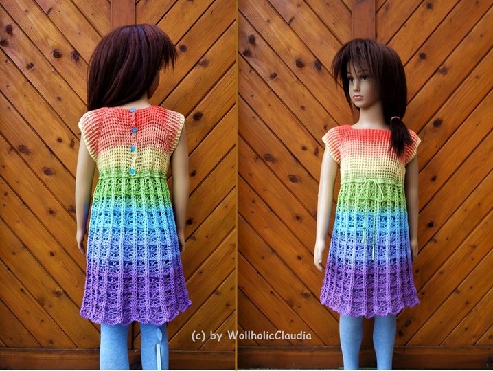 Häkelanleitung Kinderkleid oder Tunika "Kunterbunt"