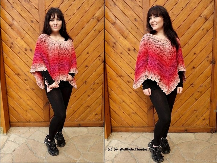 Häkelanleitung Poncho "Bobbeltatisch"