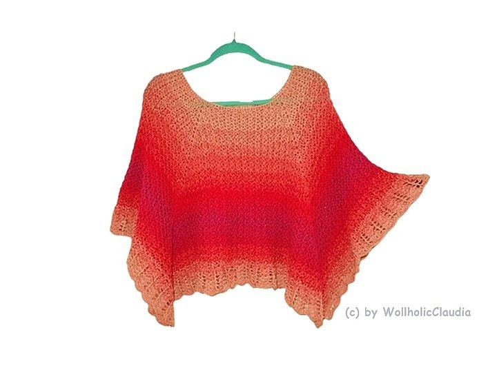 Häkelanleitung Poncho "Bobbeltatisch"