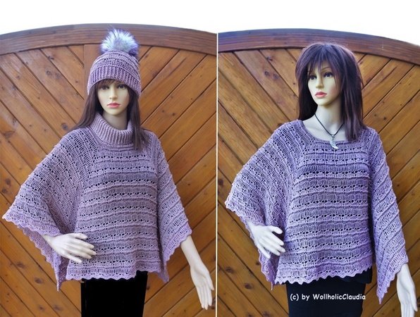 Häkelanleitung Poncho Kendra + Mütze