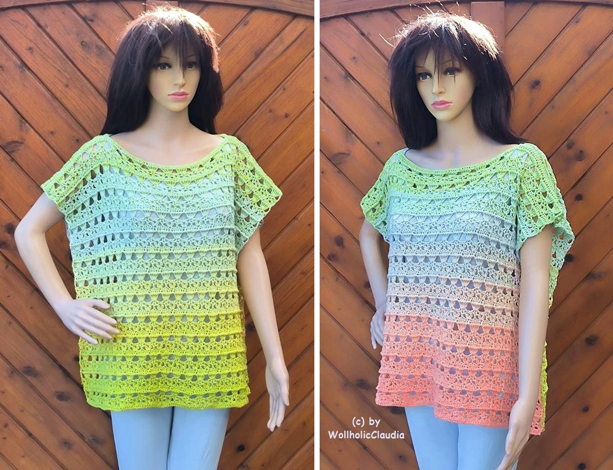 Häkelanleitung Poncho oder Shirt "Karibik"