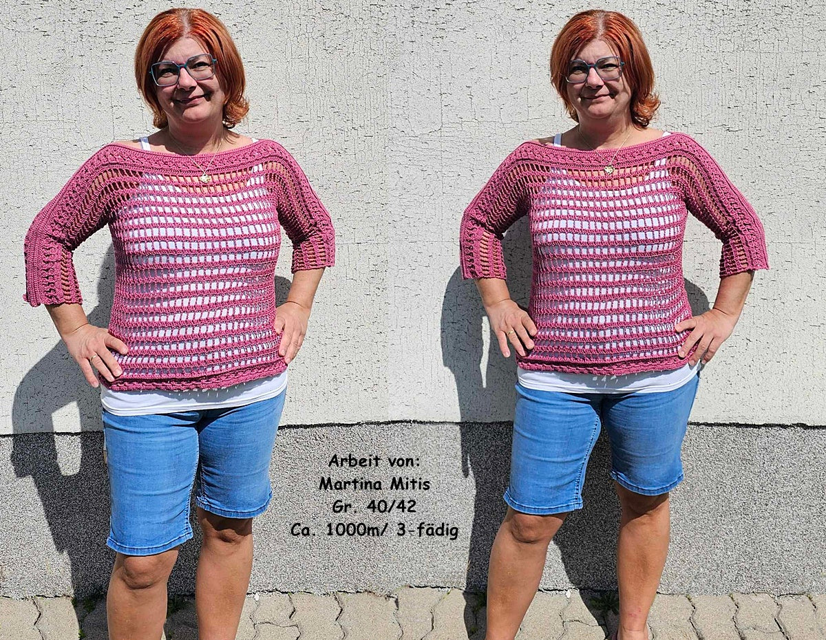Häkelanleitung Pulli Pullover "Lochfraß" Alle Größen