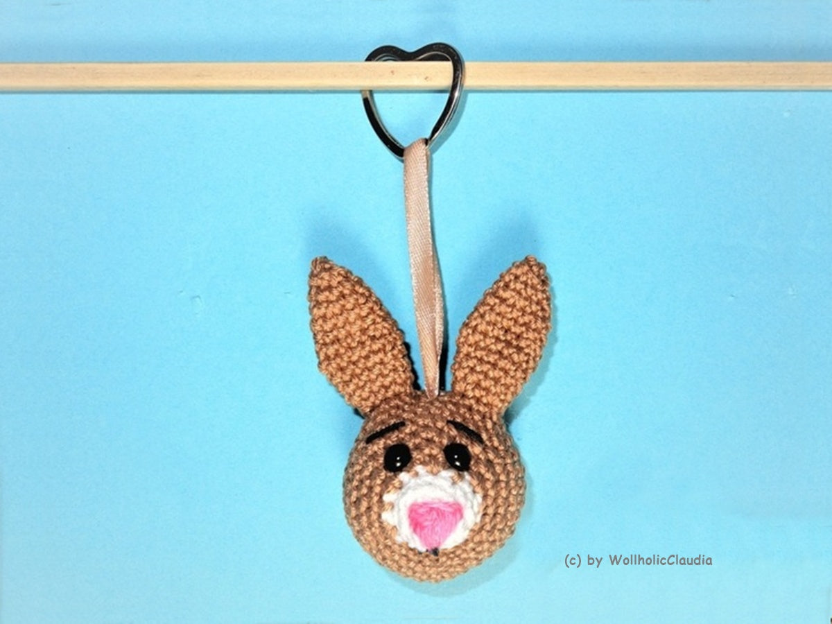 Häkelanleitung Schlüsselanhänger - Taschenbaumler Hase