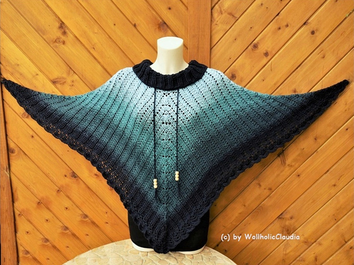 Häkelanleitung Poncho Mitternachtstraum + Mütze