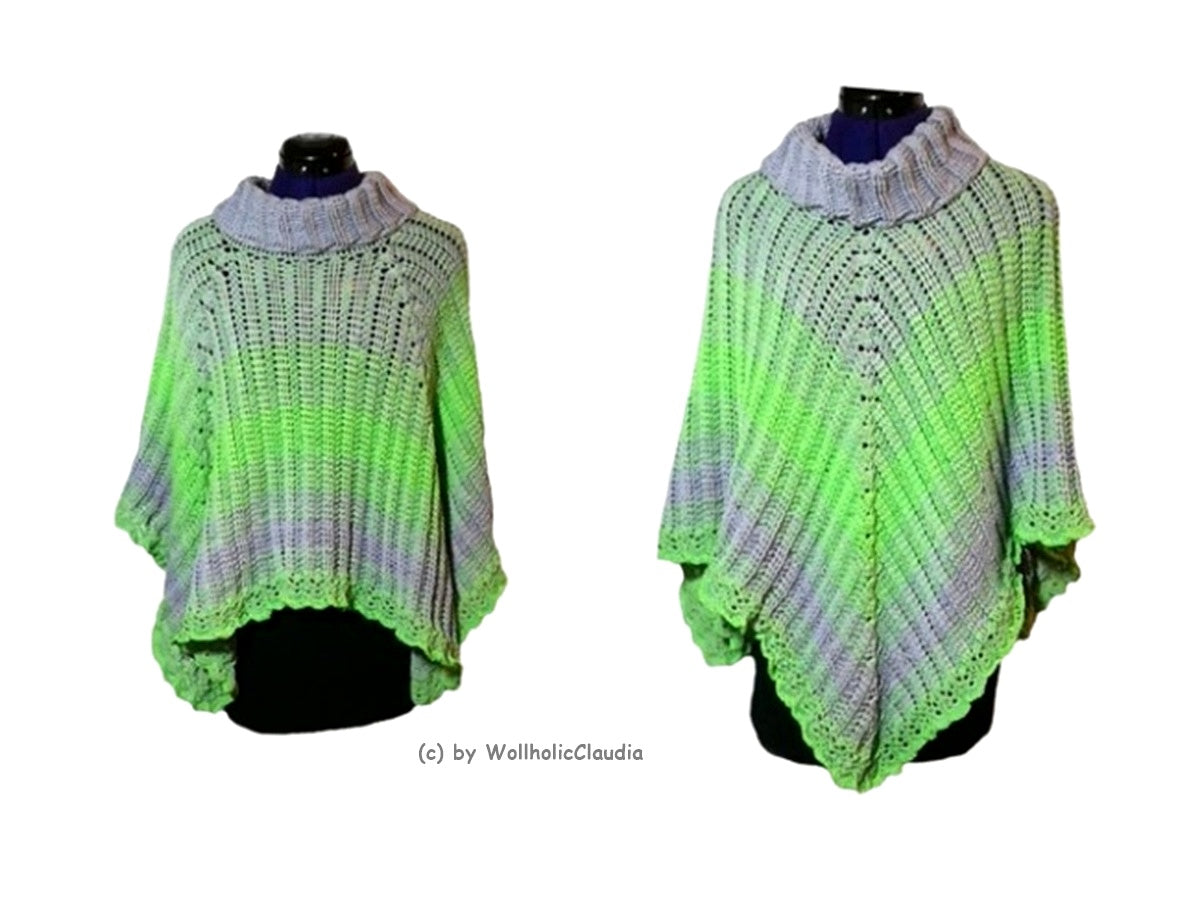 Häkelanleitung Poncho Mitternachtstraum + Mütze