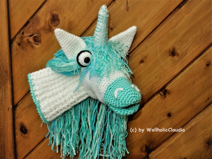 Häkelanleitung Handpuppe Einhorn