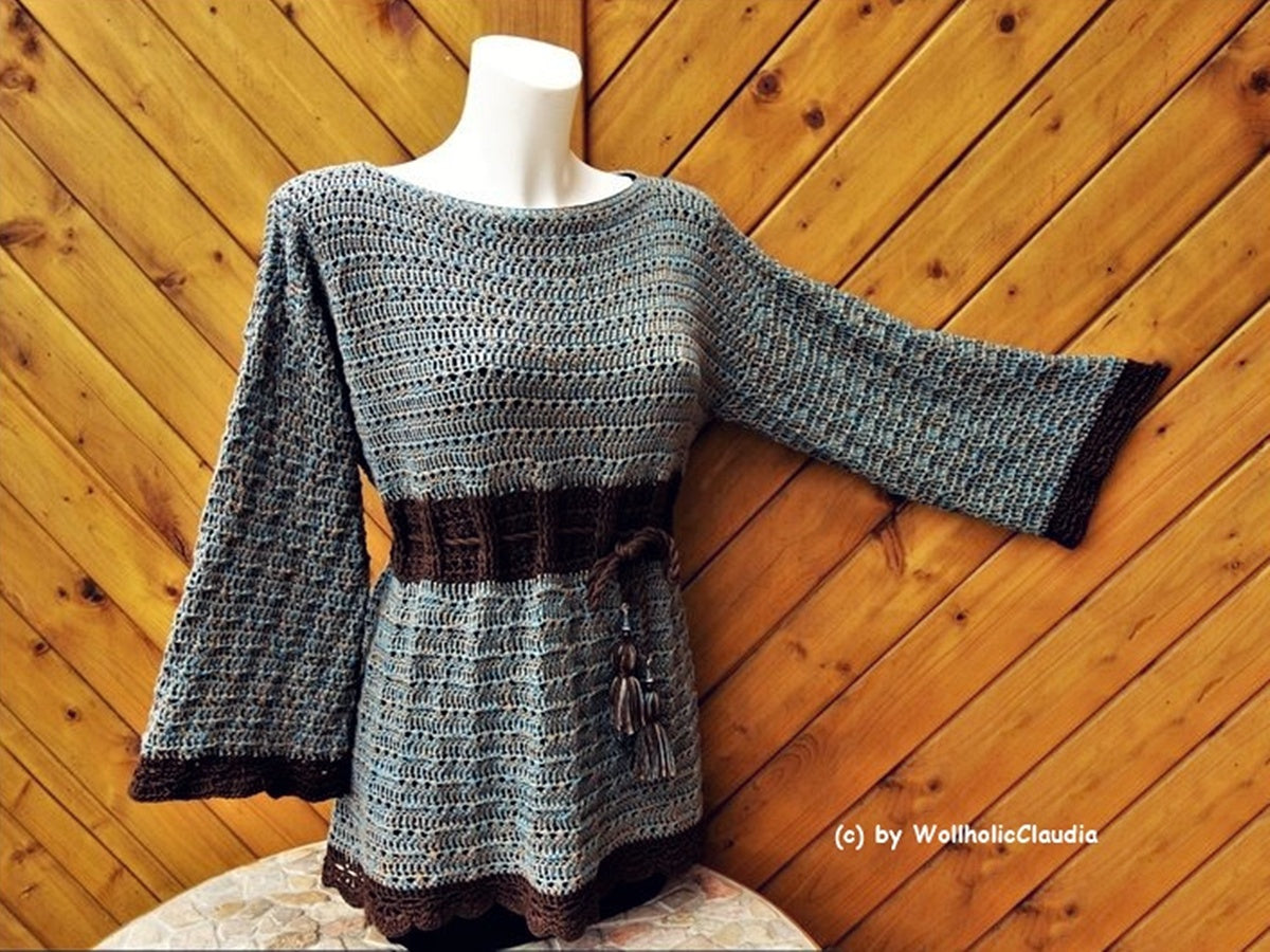 Häkelanleitung Tunika oder Pullover "Jennifer" Alle Größen