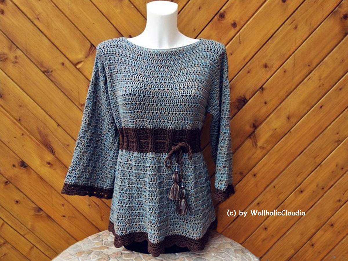 Häkelanleitung Tunika oder Pullover "Jennifer" Alle Größen