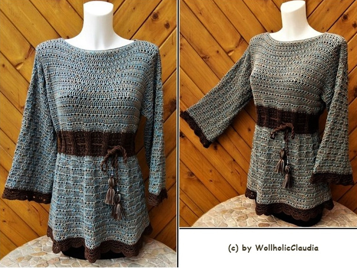 Häkelanleitung Tunika oder Pullover "Jennifer" Alle Größen