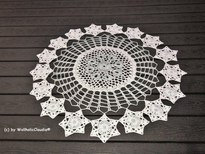 Häkelanleitung Tischläufer/ Spiraldecke "Blumenwiese"