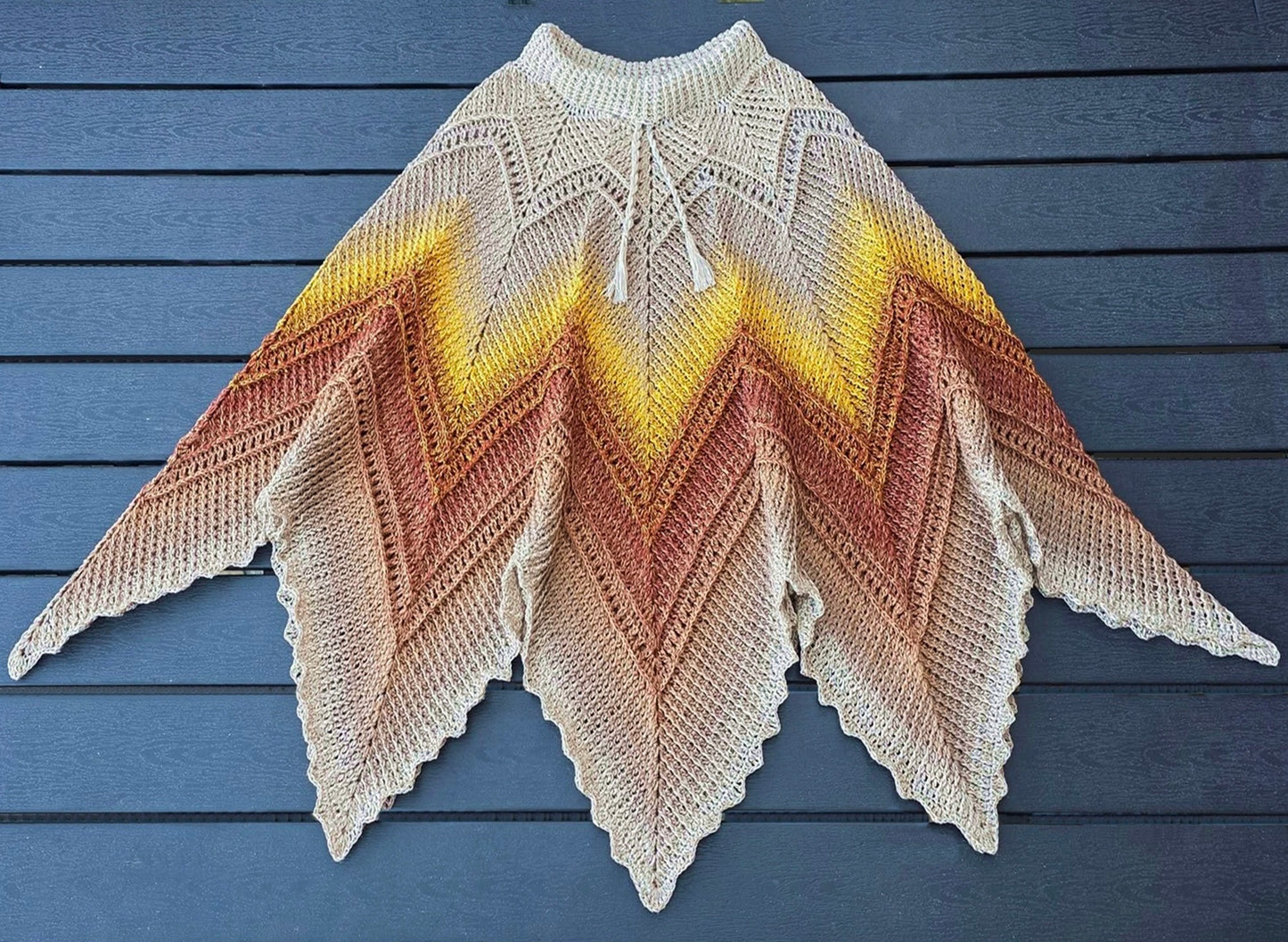 Häkelanleitung Poncho "Abendstern"