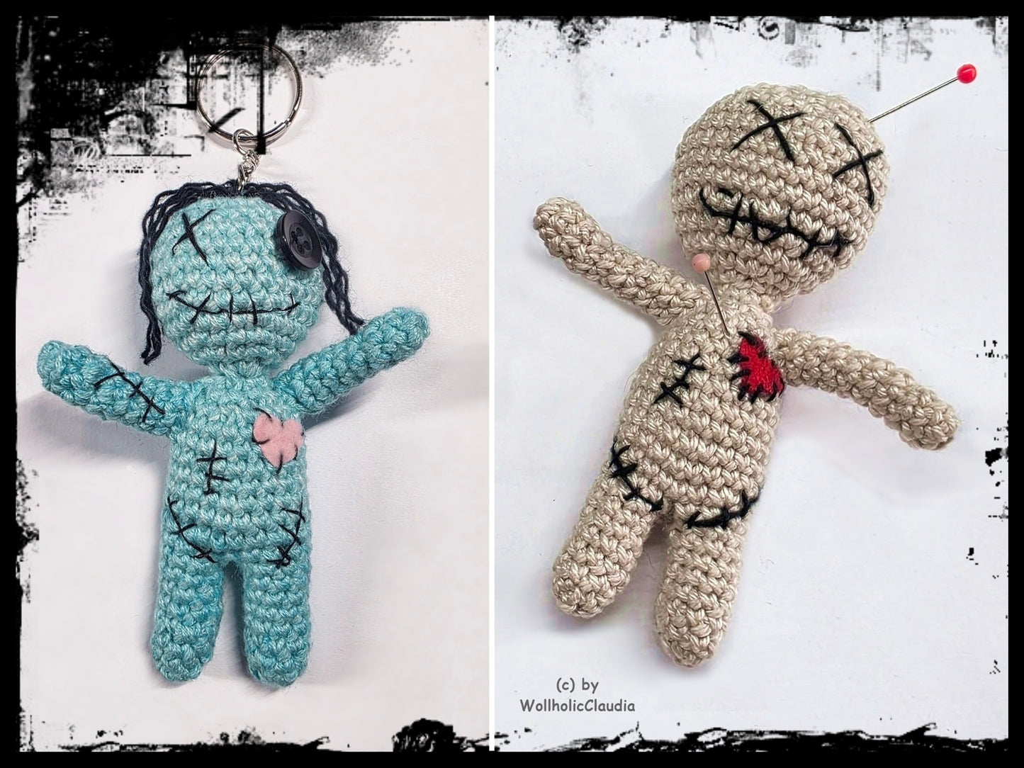 Häkelanleitung kleine Voodoo-Puppe - Schlüsselanhänger