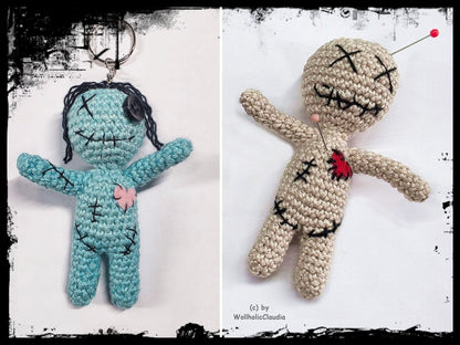 Häkelanleitung kleine Voodoo-Puppe - Schlüsselanhänger