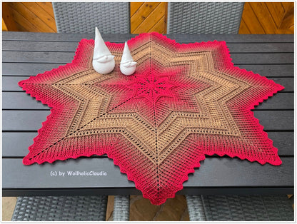 Häkelanleitung Tischdecke/ Mandala, Babydecke "Abendstern"