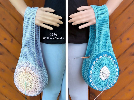Häkelanleitung Bobbeltasche/ Garntasche "Flower"
