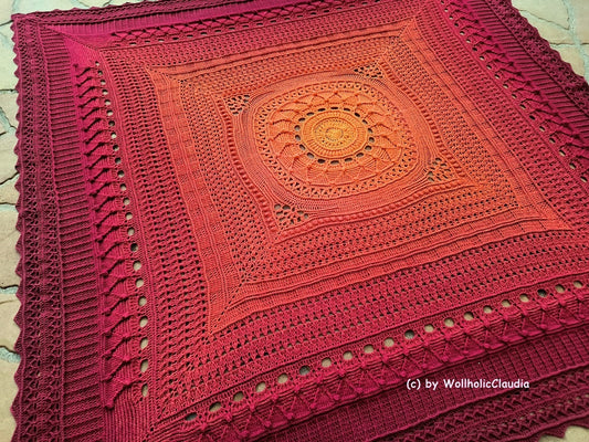Häkelanleitung "Sunflower blanket" - Decke in 11 Teilen