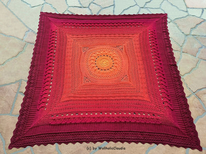 Häkelanleitung "Sunflower blanket" - Decke in 11 Teilen