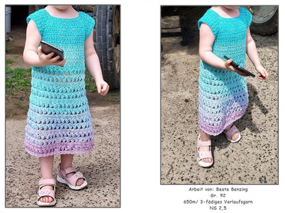 Häkelanleitung Kleid "Nelia" alle Kindergrößen