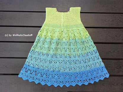 Häkelanleitung Kleid "Sommerblüte" alle Kindergrößen