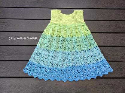 Häkelanleitung Kleid "Sommerblüte" alle Kindergrößen
