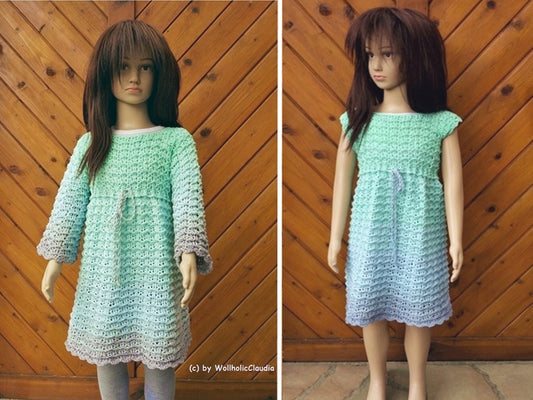 Häkelanleitung Kleid oder Tunika "Mila" - Gr. 50 bis Gr. 152