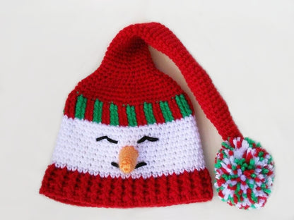Häkelanleitung Mütze "Schneemann" - 3 Größen