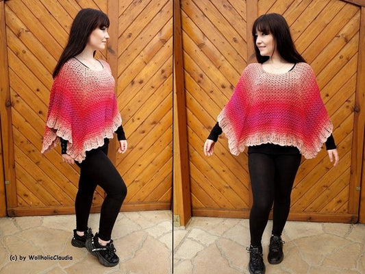 Häkelanleitung Poncho "Bobbeltatisch"