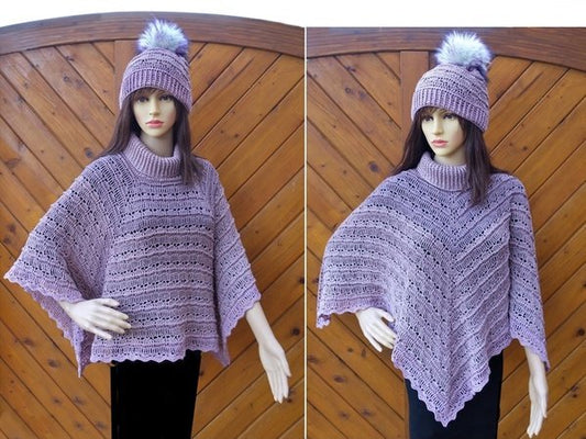 Häkelanleitung Poncho Kendra + Mütze