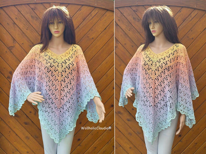 Häkelanleitung Poncho "Sommerblüte"