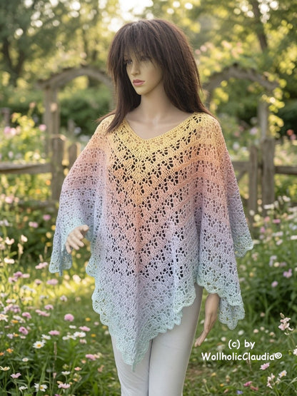 Häkelanleitung Poncho "Sommerblüte"