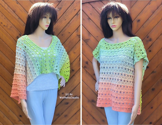 Häkelanleitung Poncho oder Shirt "Karibik"