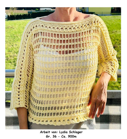 Häkelanleitung  Pulli Pullover "Lochfraß" Alle Größen