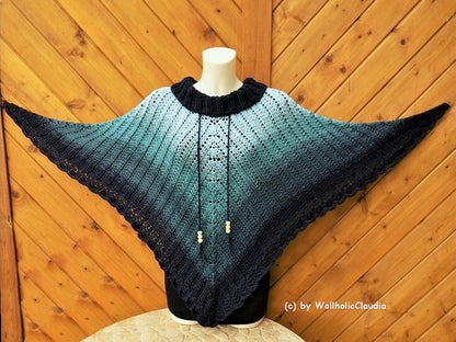 Häkelanleitung Poncho Mitternachtstraum + Mütze