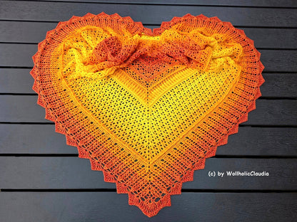 Häkelanleitung Tuch "Sonnenuhr"