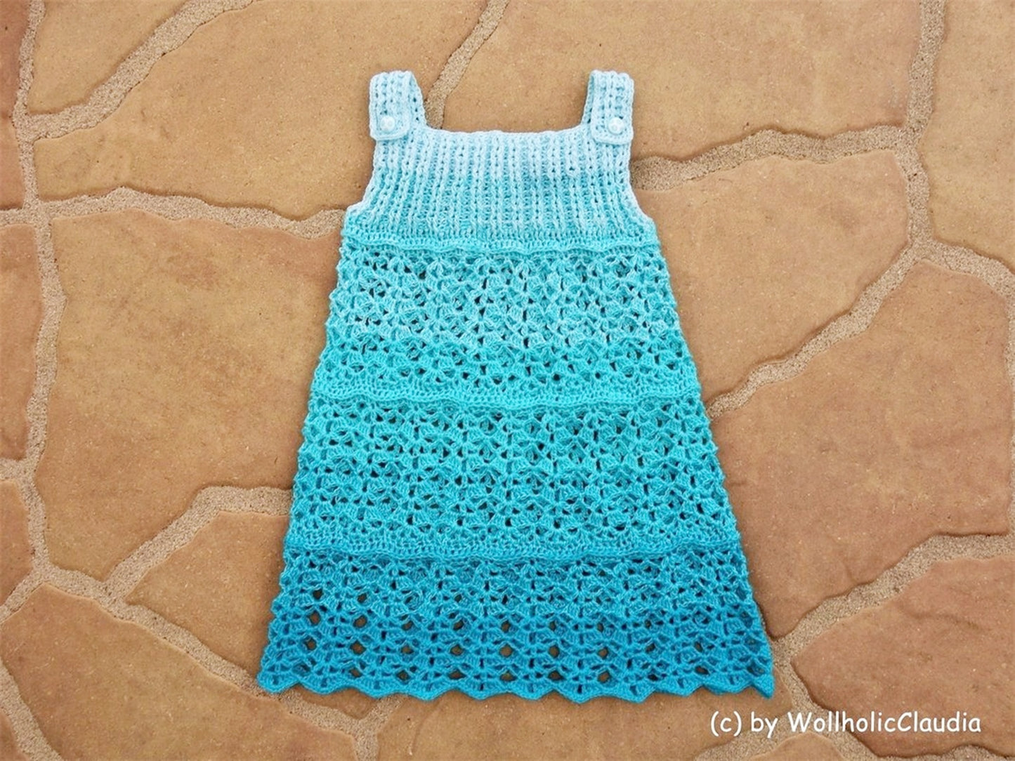 Häkelanleitung Kleid/ Stufenkleid "Lina"  - Größe beliebig