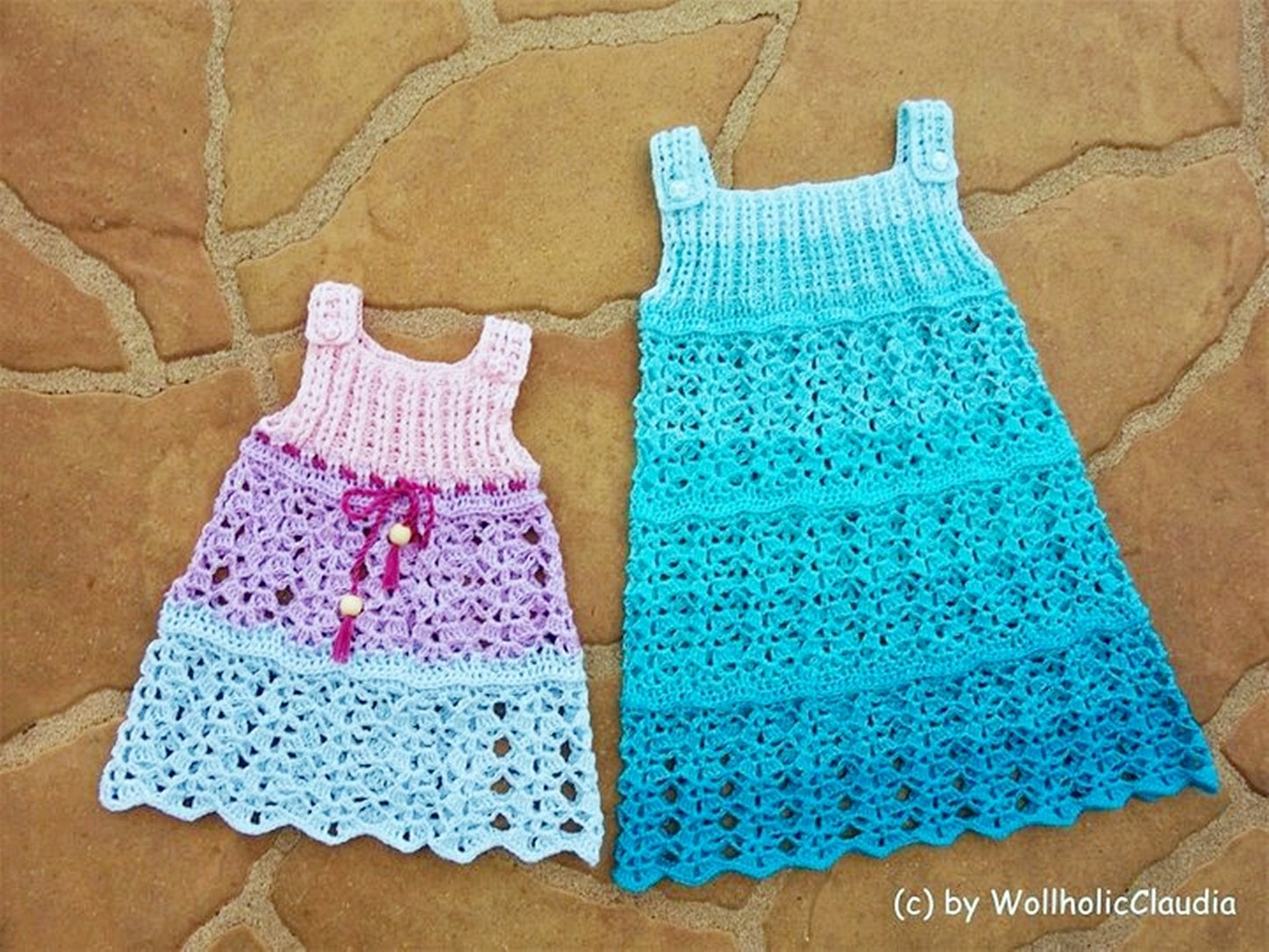 Häkelanleitung Kleid/ Stufenkleid "Lina"  - Größe beliebig