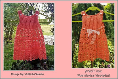Häkelanleitung Kleid/ Stufenkleid "Lina"  - Größe beliebig