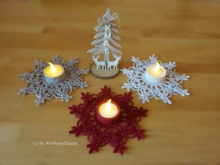 Häkelanleitung LED Teelichthalter + Stern 2021