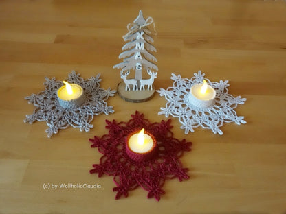 Häkelanleitung LED Teelichthalter + Stern 2021