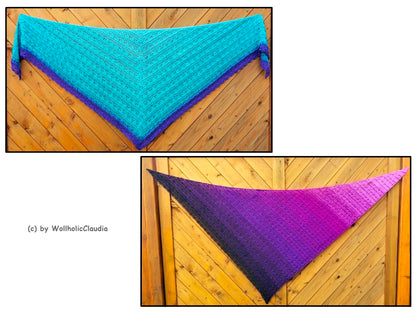 Häkelanleitung Tuch "Wollholic" 2 Varianten - Dreieckstuch + asymmetrisch