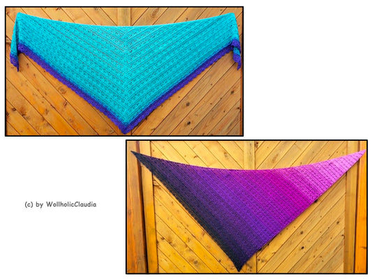 Häkelanleitung Tuch "Wollholic" 2 Varianten - Dreieckstuch + asymmetrisch