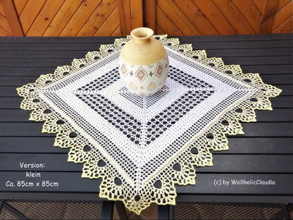 Häkelanleitung - Mitteldecke "Frühlingsbote" - 2 Größen