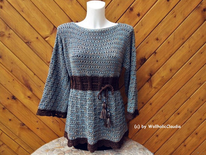Häkelanleitung Tunika oder Pullover "Jennifer" Alle Größen